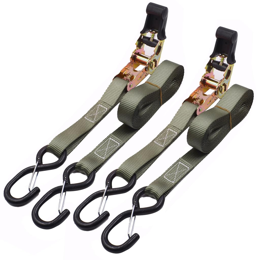 HASTHIP 2 Pack Ratchet Tie Down Straps, 4.5m Ratcheting Straps Cargo TieDowns, Cargo Straps for Trucks, Rubber Handles, Coated Metal Hooks, Carry Bag HASTHIP 2 Pack Ratchet Tie Down Straps, 4.5m Ratcheting Straps Cargo TieDowns, Cargo Straps for Trucks, Rubber Handles, Coated Metal Hooks, Carry Bag
